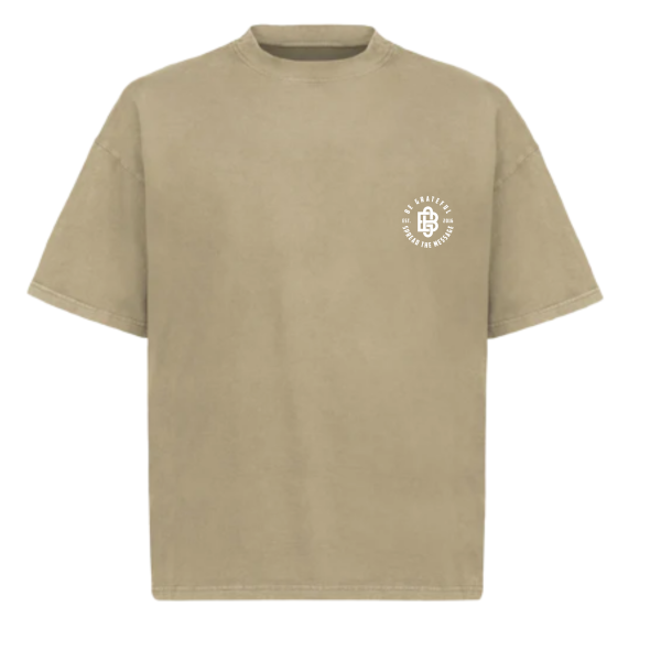 BG Logo Spread The Message Box T-shirt 'Soft Dune'